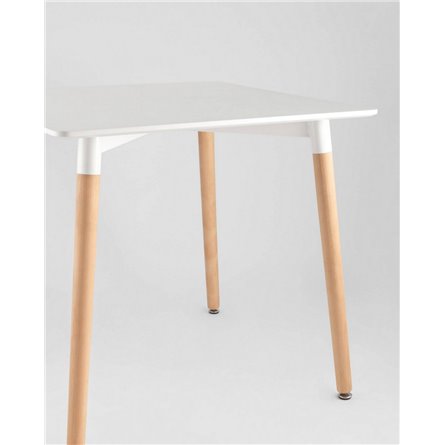 Стол|Stool Group|Oslo square WT белый, столешница МДФ, ножки массив светлого бука