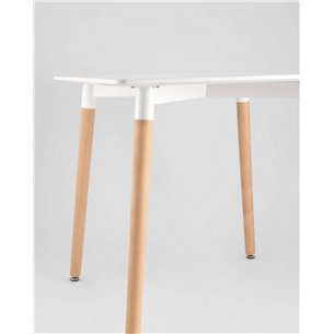 Стол|Stool Group|Oslo square WT белый, столешница МДФ, ножки массив светлого бука
