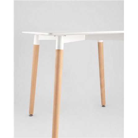 Стол|Stool Group|Oslo square WT белый, столешница МДФ, ножки массив светлого бука