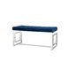 Банкетка-скамейка БРУКЛИН велюр синий сталь серебро