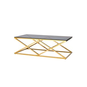 Журнальный стол 120*60 ИНСИГНИЯ золото стекло smoke