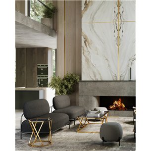 Журнальный стол|Stool Group|120*60 ИНСИГНИЯ золото стекло smoke, каркас нержавеющая сталь