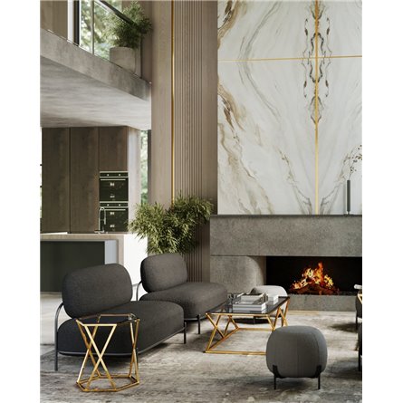 Журнальный стол|Stool Group|55*55 ИНСИГНИЯ золото стекло smoke, каркас нержавеющая сталь