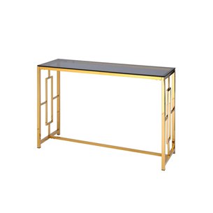 Консоль БРУКЛИН 120*40 золото стекло smoke