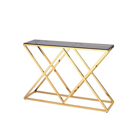 Консоль ИНСИГНИЯ 115*30 золото стекло smoke