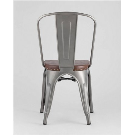 Стул|Stool Group|TOLIX SOFT со спинкой серебристый экокожа ножки металл