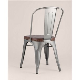 Стул|Stool Group|TOLIX SOFT со спинкой серебристый экокожа ножки металл