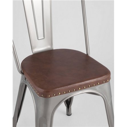 Стул|Stool Group|TOLIX SOFT со спинкой серебристый экокожа ножки металл