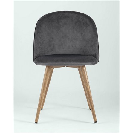 Стул|Stool Group|Лион с ромбами серый, металлические ножки под дерево, велюровая ткань, спинка с ромбовидной стеж