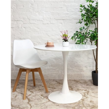 Стол|Stool Group|Tulip D90 белый столешница МДФ ножка металл