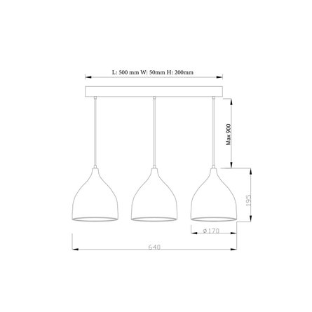 Светильник|Moderli|Moderli V1401-3P Ria 3*E27*60W подвесной