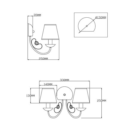 Бра|Moderli|Moderli V2491-2W Daniel 2*E14*60W