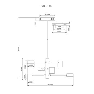 Люстра|Moderli|на штанге Moderli V2740-6CL Lewes 6*LED*5W