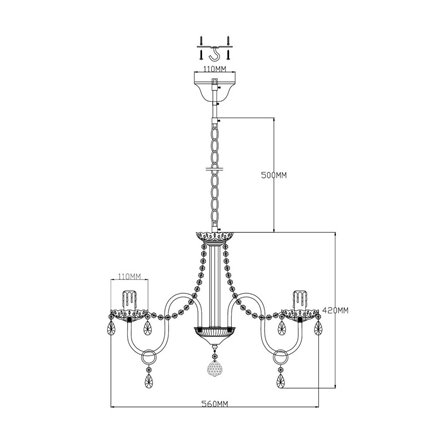 Люстра|Moderli|Moderli V2510-5P Fettel 5*E14*60W подвесная