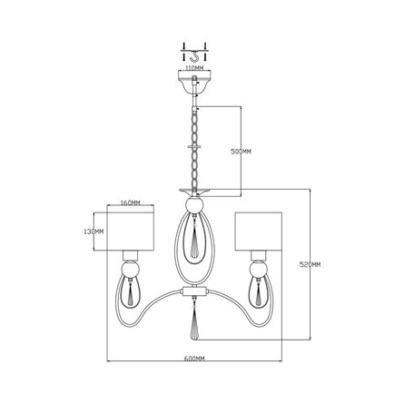 Люстра|Moderli|Moderli V2584-3P Dark 3*E14*60W подвесная