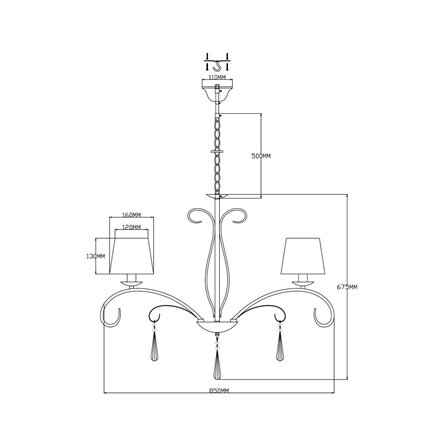 Люстра|Moderli|Moderli V2602-8P Aramco 8*E14*60W подвесная