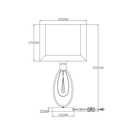 Настольная лампа|Moderli|V2582-1T Dark 1*E14*60W
