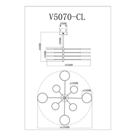 Люстра|Moderli|на штанге V5070-CL Run светодиодная