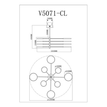 Люстра|Moderli|на штанге V5071-CL Run светодиодная