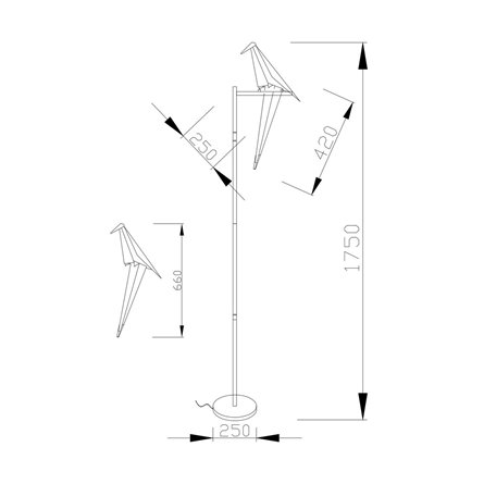 Торшер|Moderli|V3074-1FL Birds 1*LED*6W светодиодный