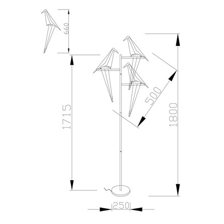 Торшер|Moderli|V3075-3FL Birds 3*LED*6W светодиодный