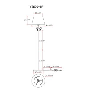 Торшер|Moderli|V2500-1F Riccardo 1*E14*60W