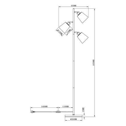 Торшер|Moderli|V3050-3F Floor 3*E27*60W