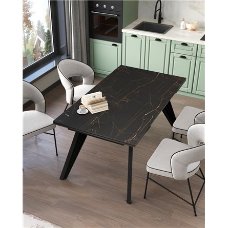 Обеденный стол|Stool Group|Пандора, раскладной, 160-240*90, темная керамика