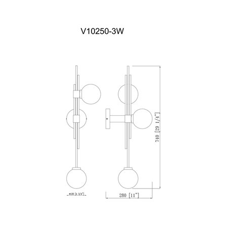 Светильник|Moderli|V10250-3W Sience настенный
