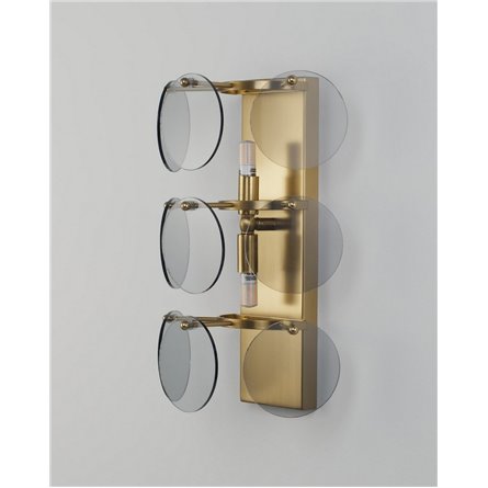 Бра|Moderli|настенный светильник в стиле модерн V7081-2W Komo дымчатое стекло латунь