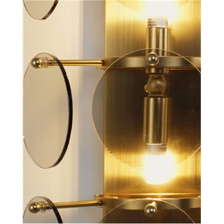 Бра|Moderli|настенный светильник в стиле модерн V7081-2W Komo дымчатое стекло латунь