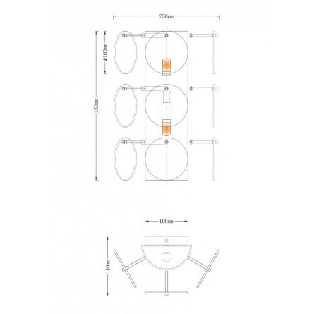 Бра|Moderli|настенный светильник в стиле модерн V7081-2W Komo дымчатое стекло латунь