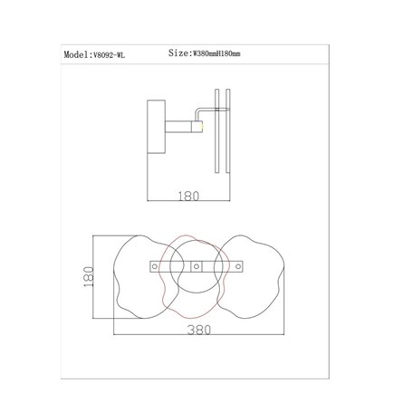 Бра|Moderli|в современном стиле V8092-WL Square со вставками из мрамора