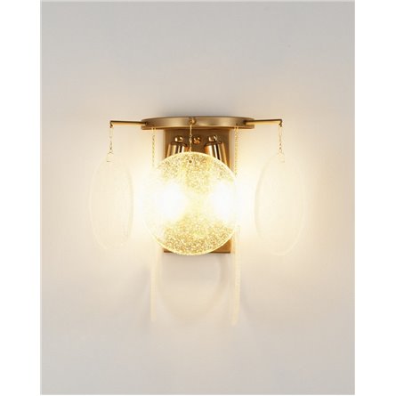 Бра|Moderli|в классическом стиле для спальни, коридора V9031-2W Classic латунь полупрозрачное стекло