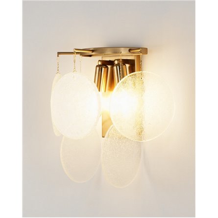 Бра|Moderli|в классическом стиле для спальни, коридора V9031-2W Classic латунь полупрозрачное стекло