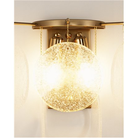 Бра|Moderli|в классическом стиле для спальни, коридора V9031-2W Classic латунь полупрозрачное стекло