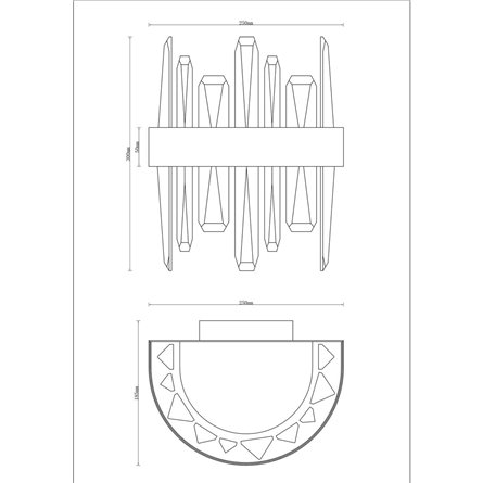 Бра|Moderli|в современном стиле V9081-WL Emanuel прозрачный хрусталь