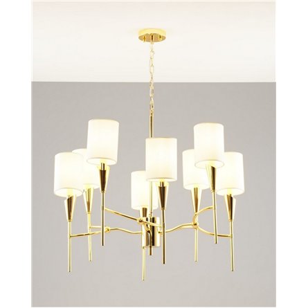 Люстра|Moderli|подвесная в стиле модерн Moderli V10030-8P Luiza с тканевыми плафонами кремового цвета