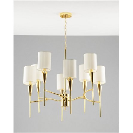Люстра|Moderli|подвесная в стиле модерн Moderli V10030-8P Luiza с тканевыми плафонами кремового цвета