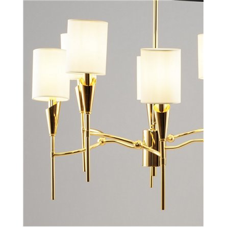 Люстра|Moderli|подвесная в стиле модерн Moderli V10030-8P Luiza с тканевыми плафонами кремового цвета