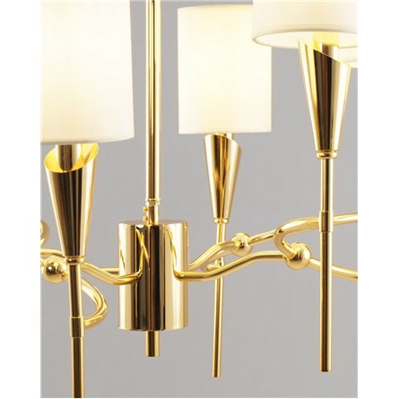 Люстра|Moderli|подвесная в стиле модерн Moderli V10030-8P Luiza с тканевыми плафонами кремового цвета