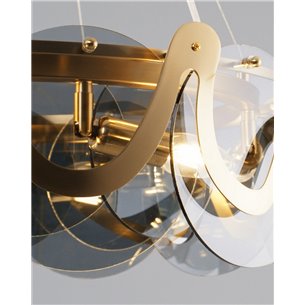 Люстра|Moderli|подвесная для дома в стиле модерн Moderli V7071-6P Caribbean дымчатое стекло латунь