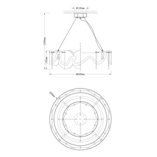 Люстра|Moderli|подвесная для дома в стиле модерн Moderli V7071-6P Caribbean дымчатое стекло латунь