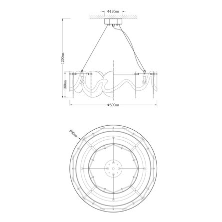 Люстра|Moderli|подвесная для дома в стиле модерн Moderli V7071-6P Caribbean дымчатое стекло латунь