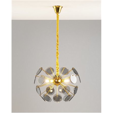 Люстра|Moderli|подвесная без плафонов для зала, гостиной в стиле модерн Moderli V7080-8P Komo дымчатое стекло л