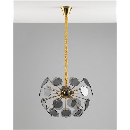 Люстра|Moderli|подвесная без плафонов для зала, гостиной в стиле модерн Moderli V7080-8P Komo дымчатое стекло л