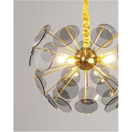 Люстра|Moderli|подвесная без плафонов для зала, гостиной в стиле модерн Moderli V7080-8P Komo дымчатое стекло л