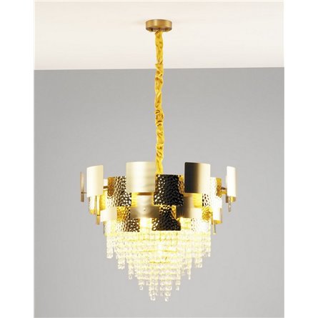 Люстра|Moderli|подвесная в современном стиле для зала, гостиной, холла Moderli V8010-10P Olly хрусталь