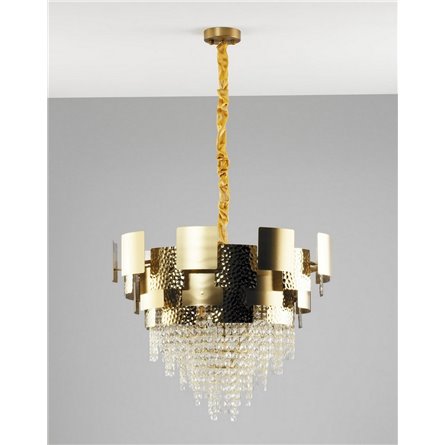 Люстра|Moderli|подвесная в современном стиле для зала, гостиной, холла Moderli V8010-10P Olly хрусталь