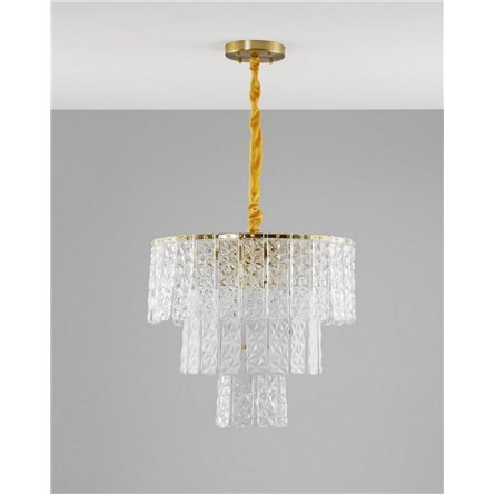 Люстра|Moderli|подвесная в стиле модерн Moderli V8080-6P Alberto латунь прозрачное стекло